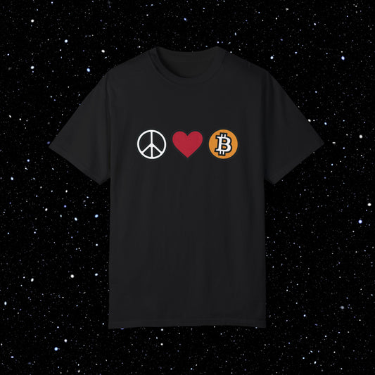 Peace, Love & Bitcoin Tee Shirt