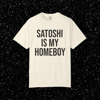 Satoshi Is My Homeboy Typography Tee