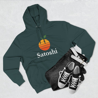Satoshi Think Different Orange Fleece Hoodie