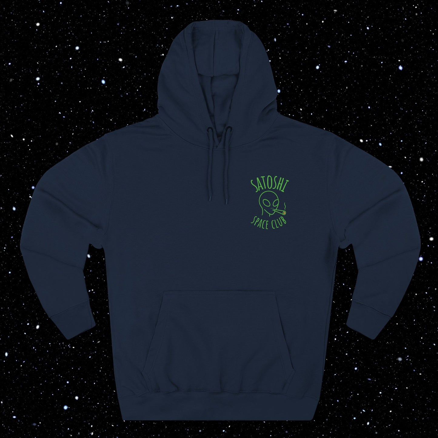 Satoshi Space Club Line Art Backprint Fleece Hoodie