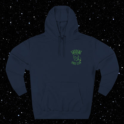 Satoshi Space Club Line Art Backprint Fleece Hoodie