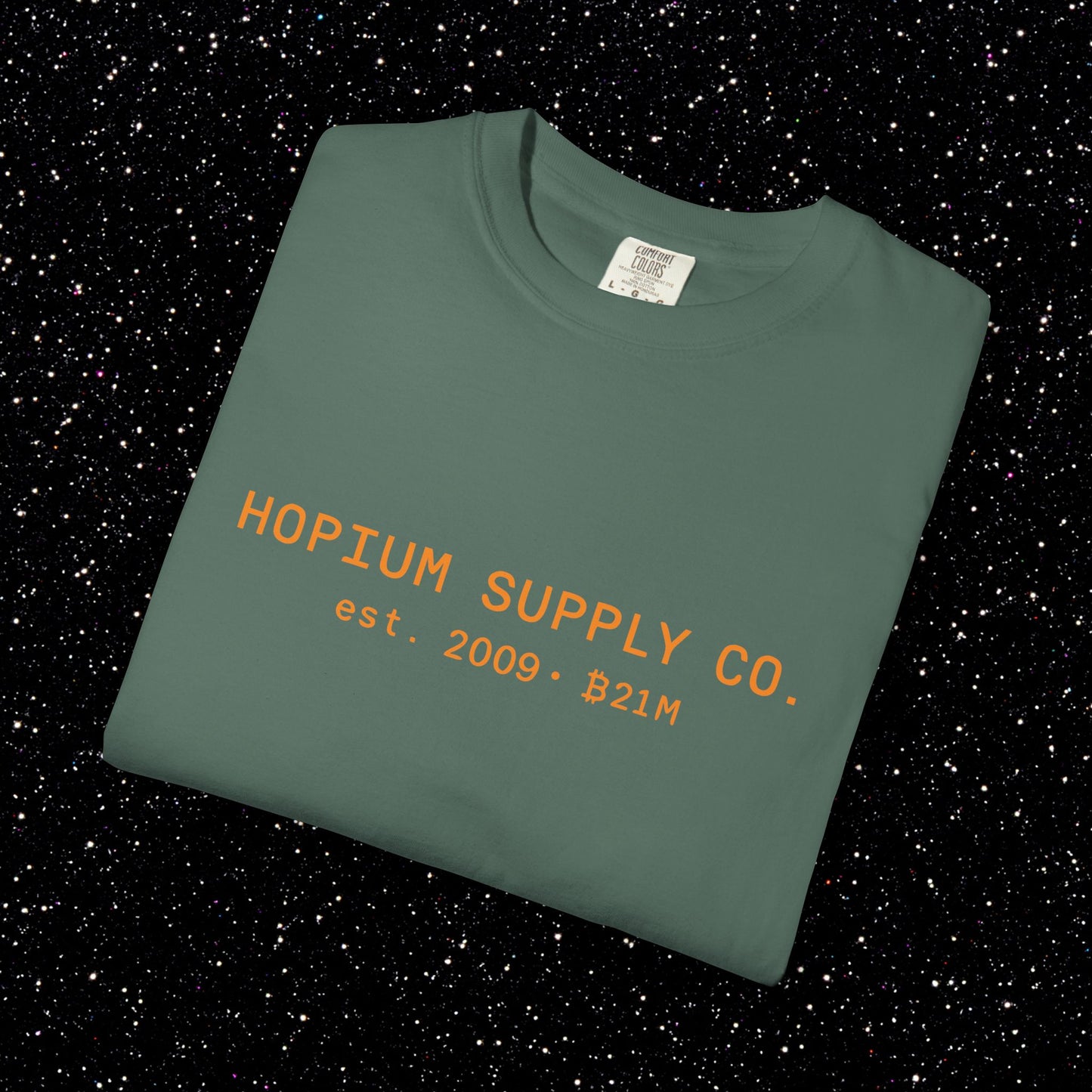 Hopium Supply Co. – 2009 Minimal Bitcoin Tee
