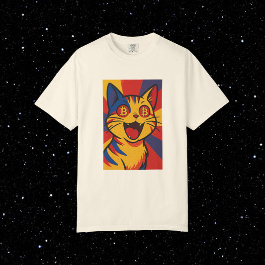 Pop Art Cat Bitcoin Graphic Tee