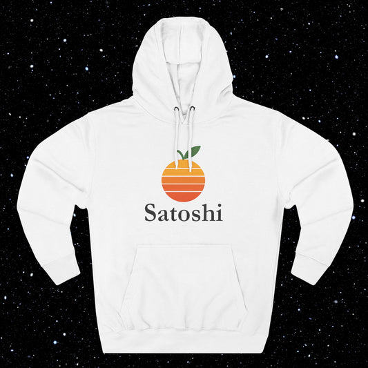 Satoshi Think Different Orange Fleece Hoodie
