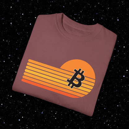 Bitcoin Retro Sunset Tee Shirt