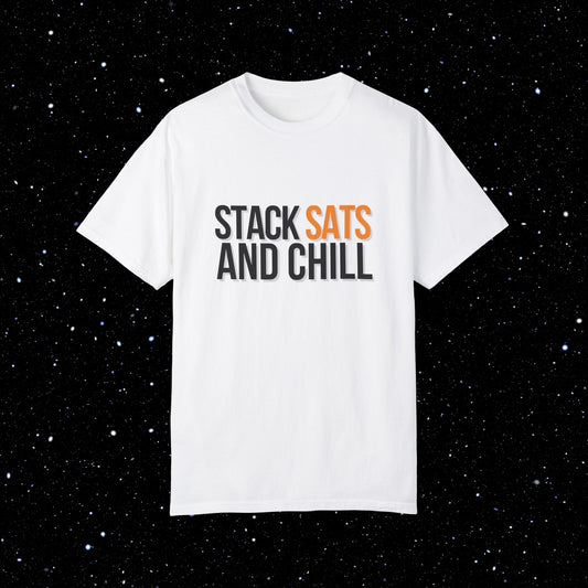 Stack Stats and Chill - Comfort Colors Bitcoin Tee