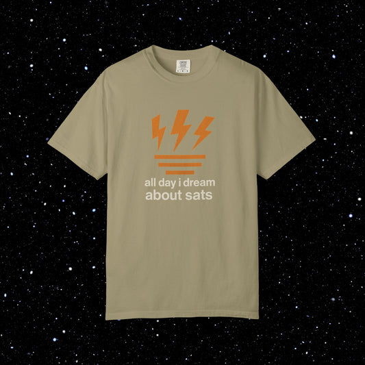 All Day I Dream About Sats - Bitcoin Comfort Colors Tee Shirt