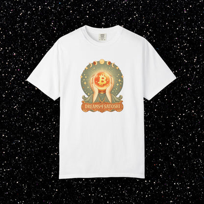 Dreams of Satoshi T-Shirt | Mystical Bitcoin Art Nouveau Boho Crypto Tee