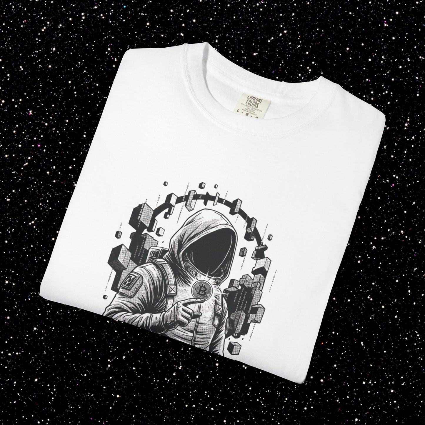 Satoshi Space Club Astronaut T-Shirt | Bitcoin Explorer Graphic Tee