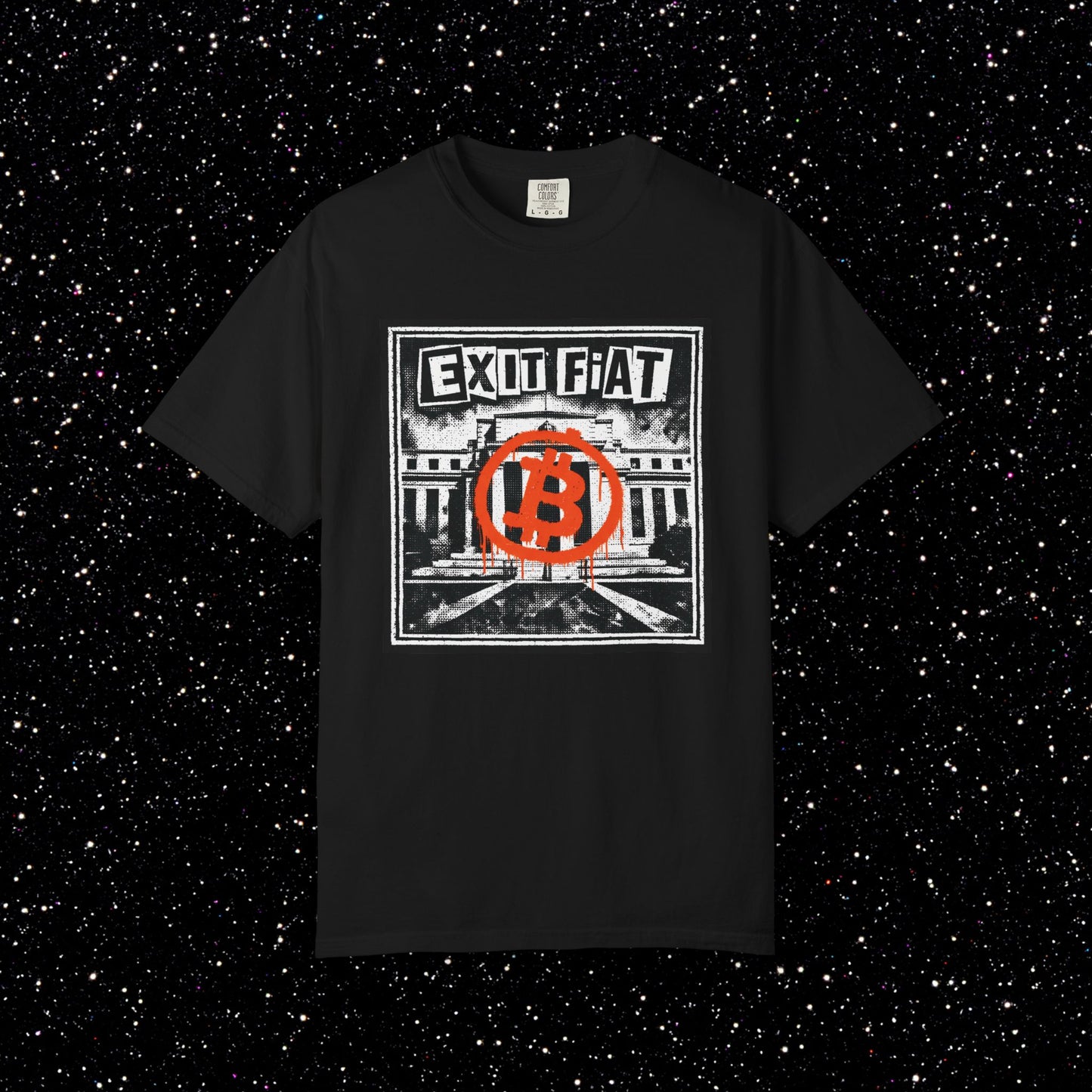 EXIT FIAT Punk Bitcoin T-Shirt | Anti-Central Bank Protest Streetwear