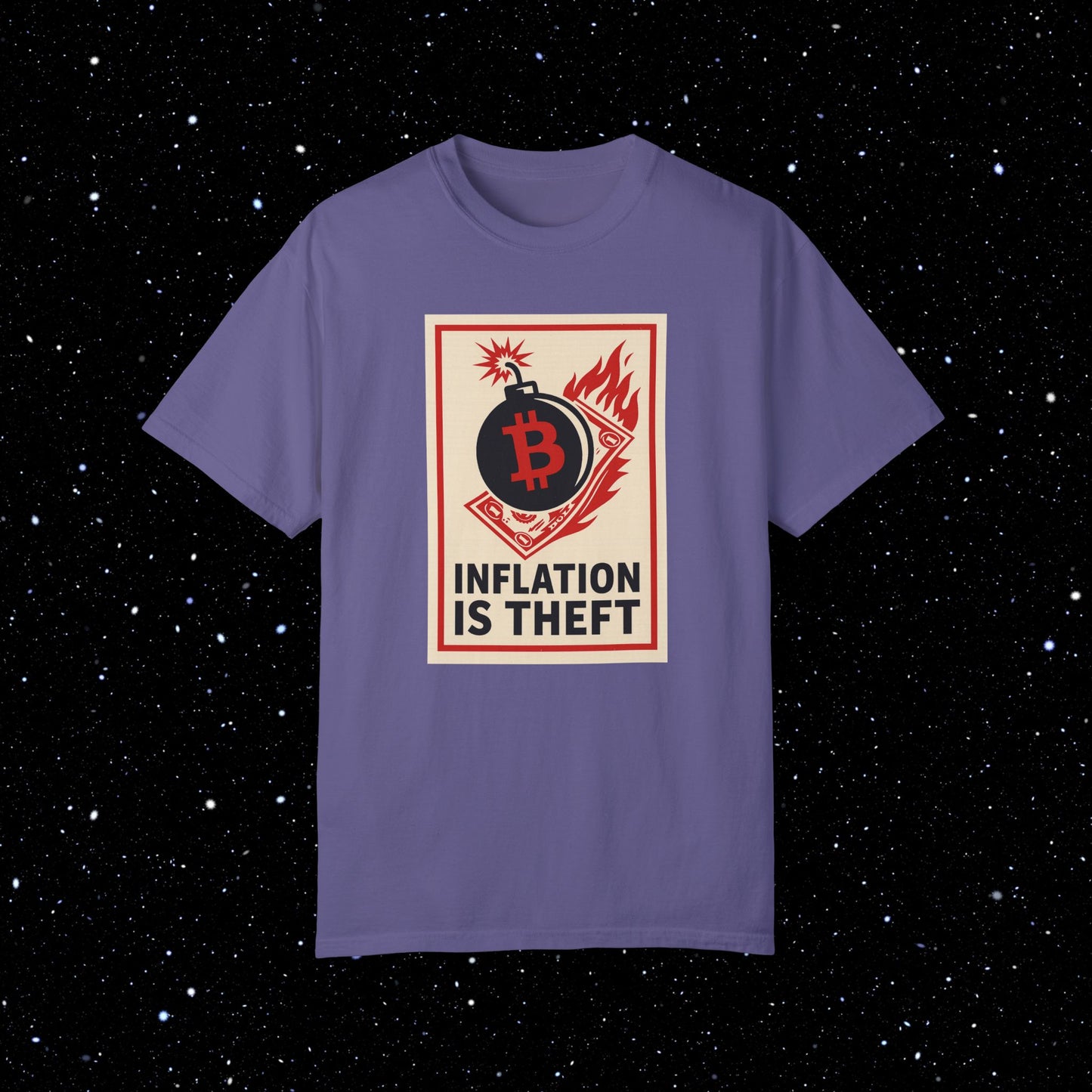Inflation is Theft Comfort Colors Bitcoin Tee Shirt