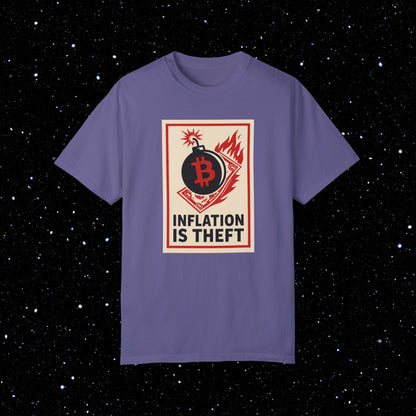 Inflation is Theft Comfort Colors Bitcoin Tee Shirt