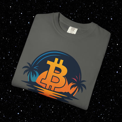 Bitcoin Sunset Beach Tee