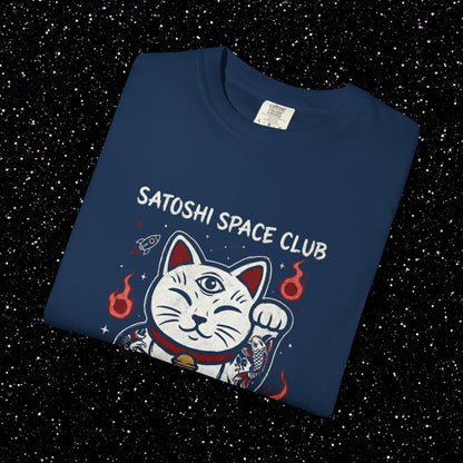 Bitcoin Lucky Cat T-Shirt | Satoshi Space Club Maneki Neko Tee
