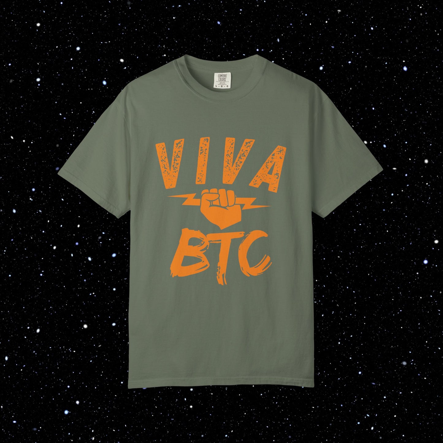 VIVA BTC Front Print Lightning Rod - Comfort Colors Bitcoin Shirt