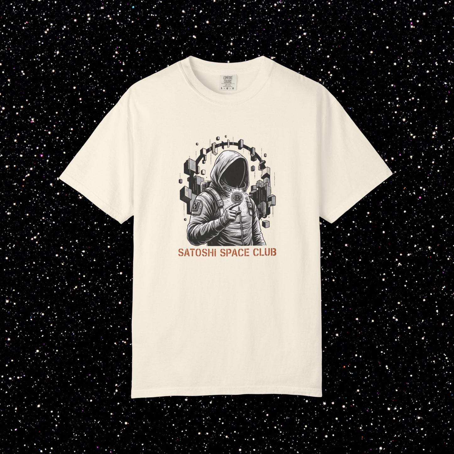 Satoshi Space Club Astronaut T-Shirt | Bitcoin Explorer Graphic Tee