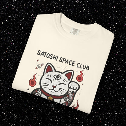 Bitcoin Lucky Cat T-Shirt | Satoshi Space Club Maneki Neko Tee