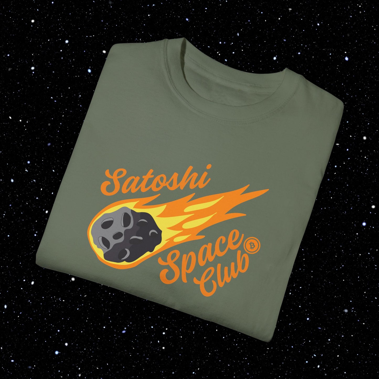 Satoshi Space Club - Cosmic Airdrop - Comfort Colors Bitcoin Tee Shirt