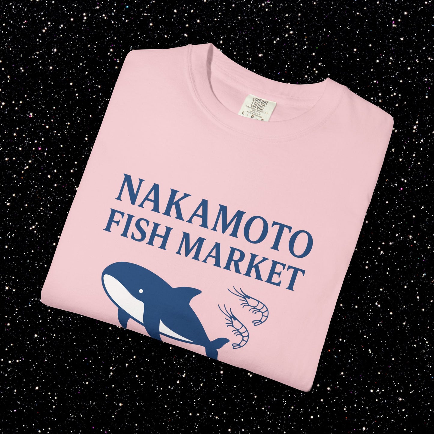 Nakamoto Fish Market T-Shirt – Onchain District Whale Tee (サトシ)