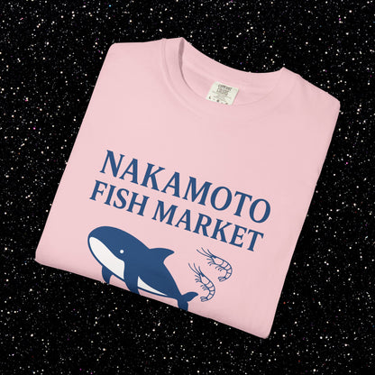 Nakamoto Fish Market T-Shirt – Onchain District Whale Tee (サトシ)