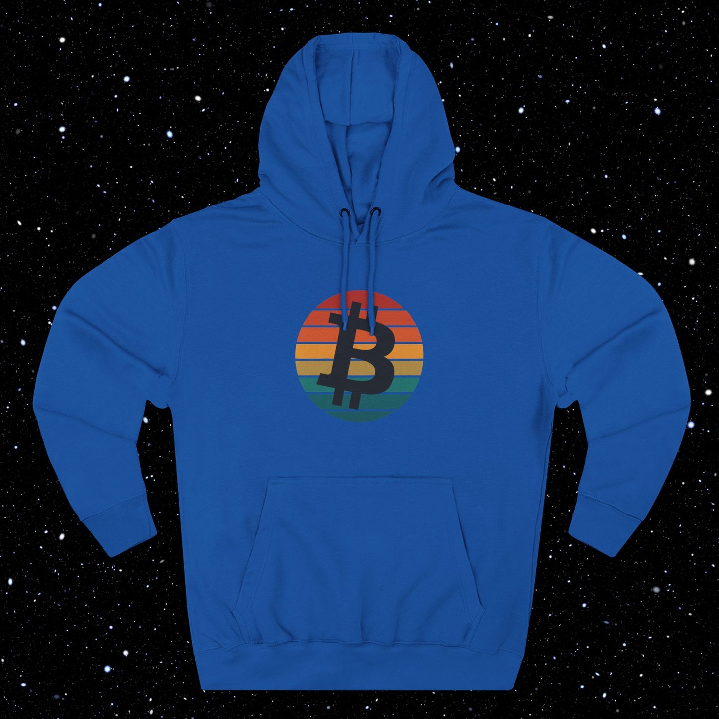 Bitcoin Retro Sunset Fleece Hoodie