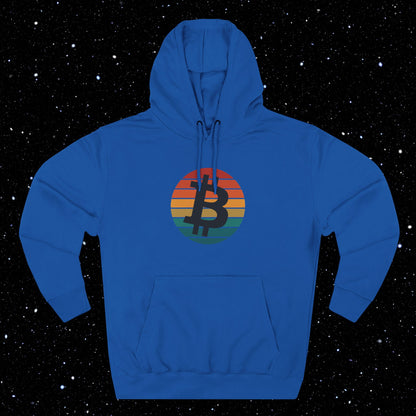 Bitcoin Retro Sunset Fleece Hoodie