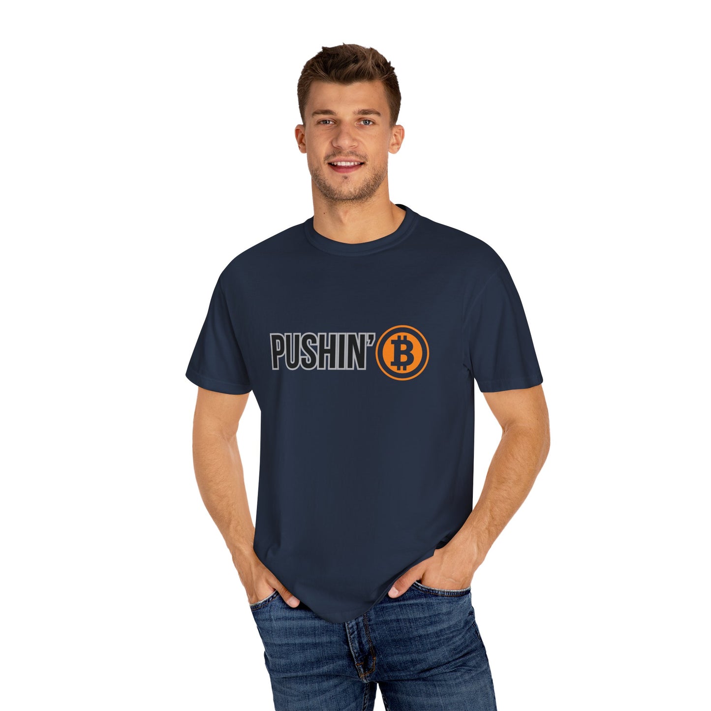 Pushin’ ₿ - Comfort Colors Logo Tee Shirt