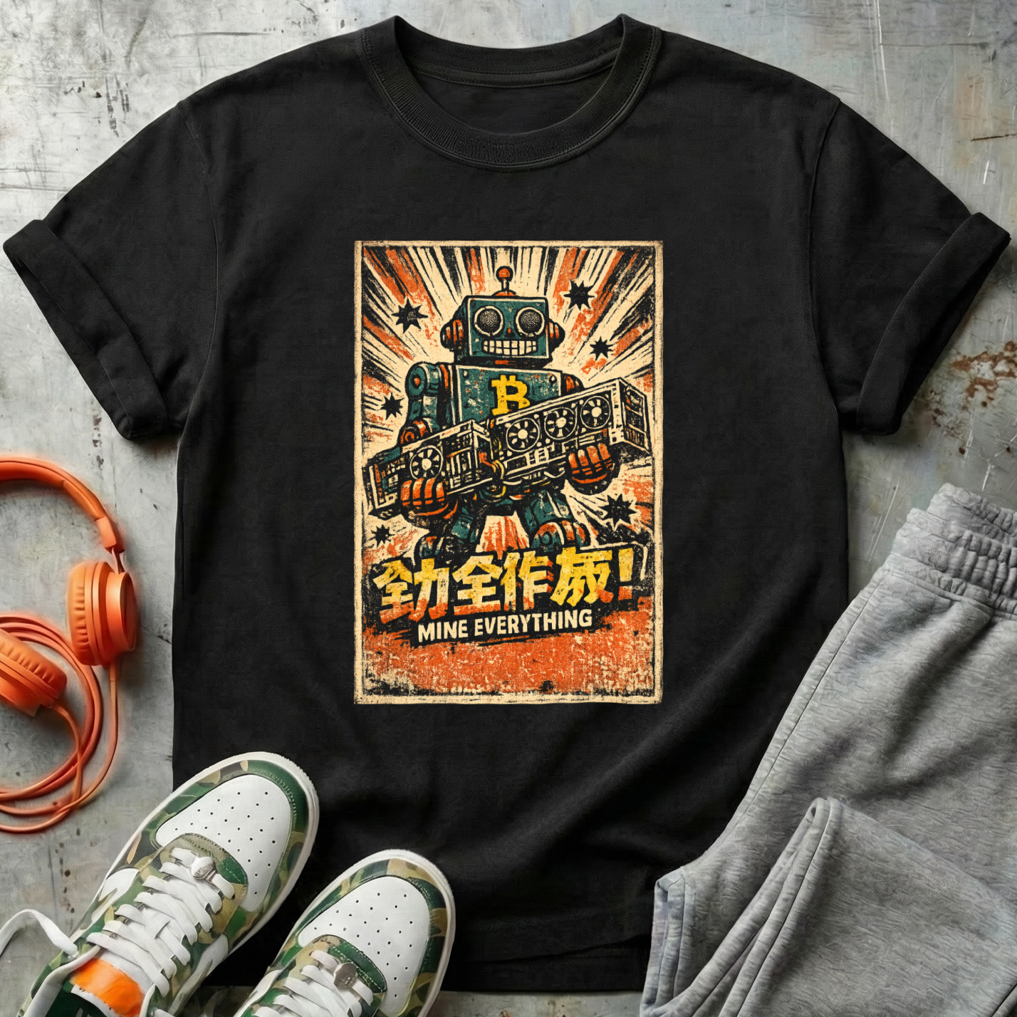 Retro Robot Mine Everything
