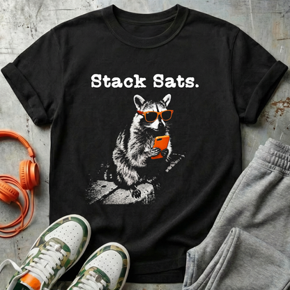 Stack Sats Raccoon Retro Grunge