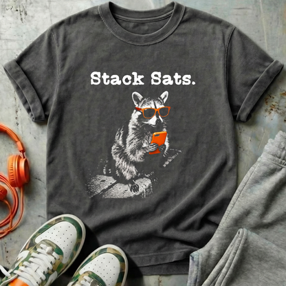 Stack Sats Raccoon Retro Grunge