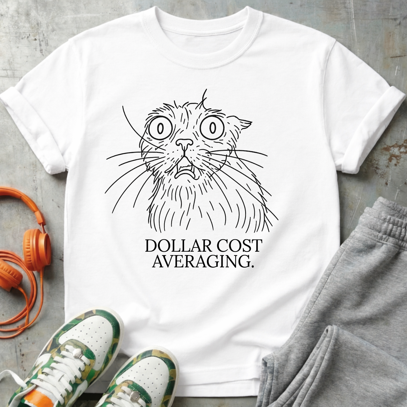 Dollar Cost Averaging Cat T-Shirt