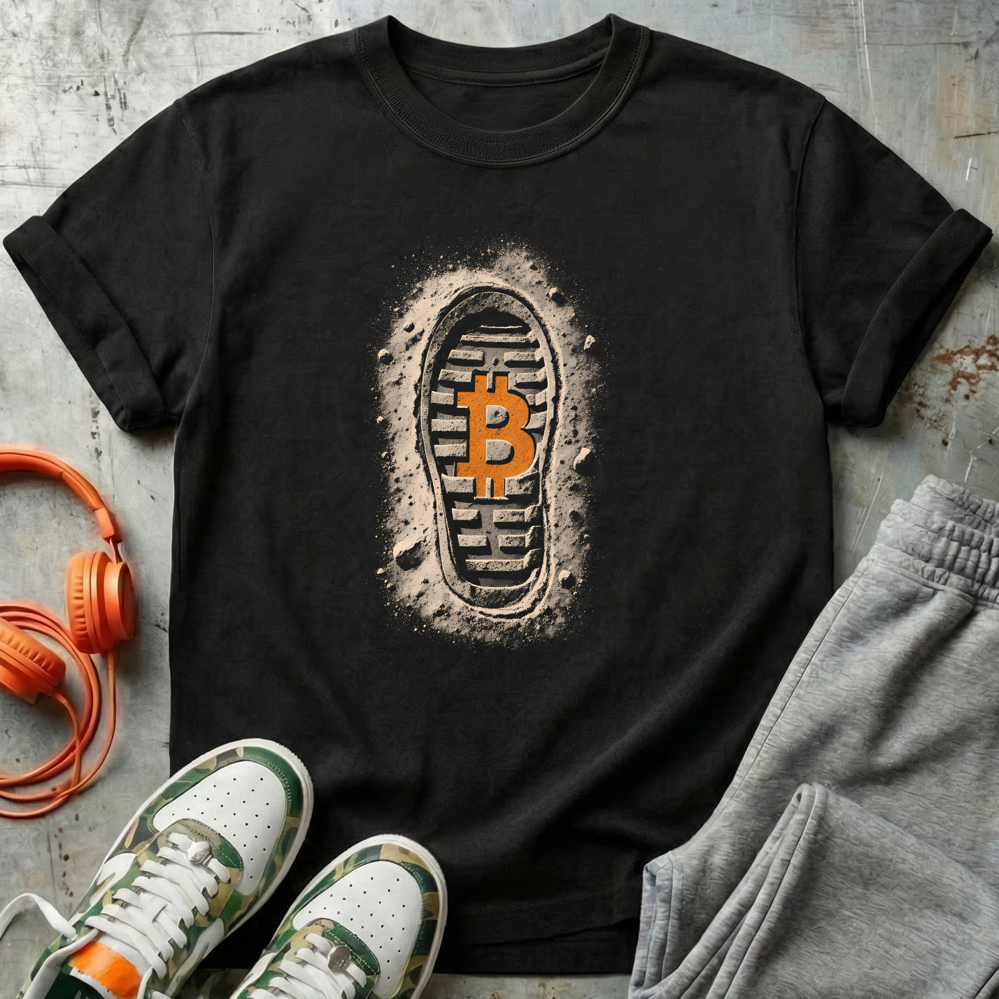 Bitcoin Moon Shoe Print