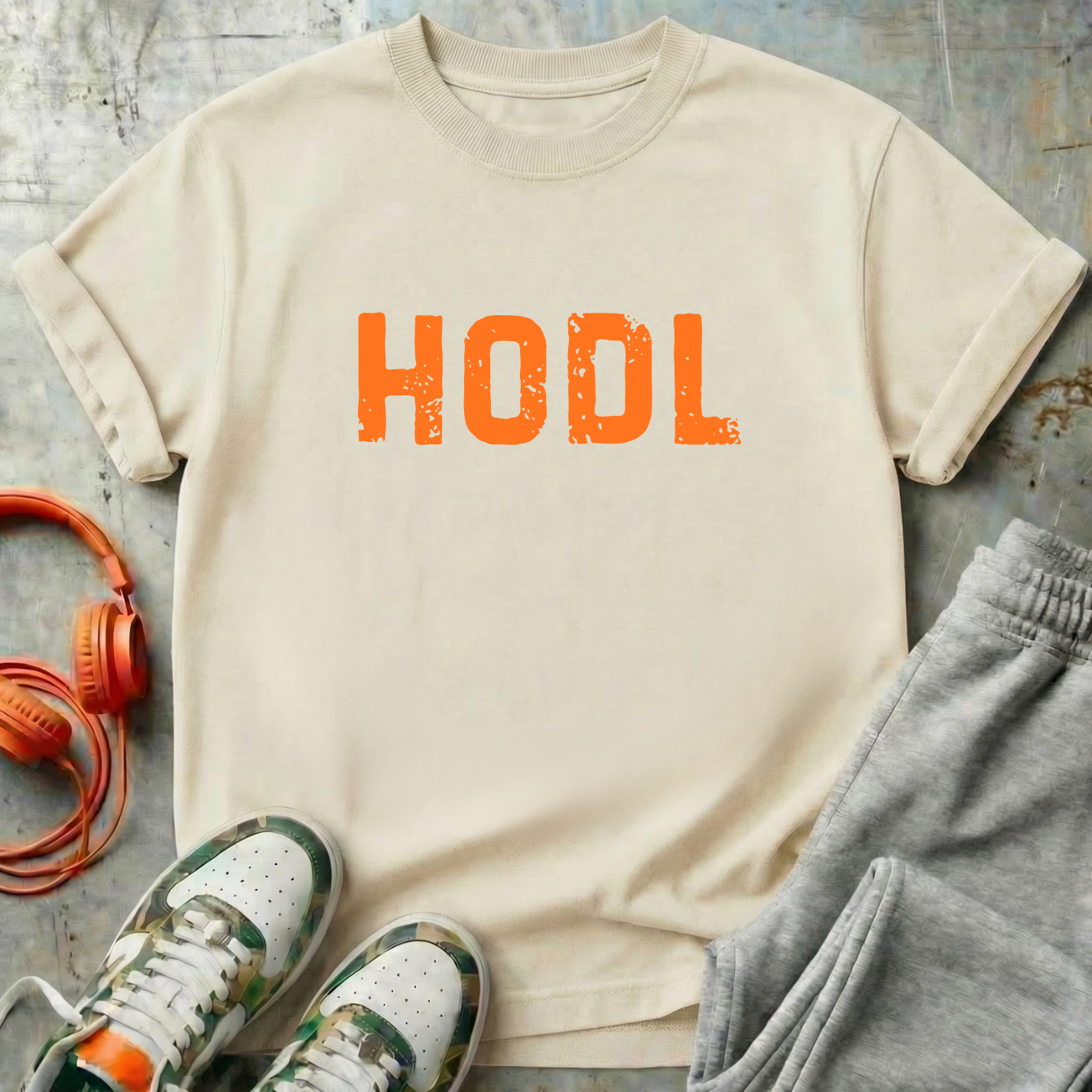 HODL Distressed Typography