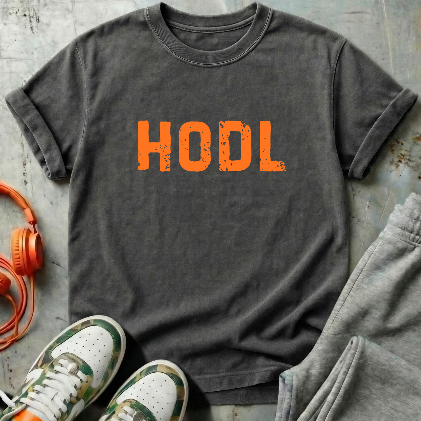 HODL Distressed Typography