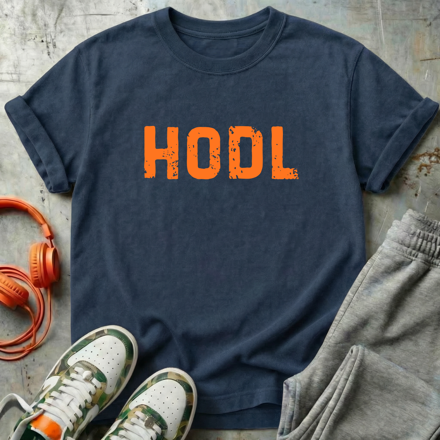 HODL Distressed Typography