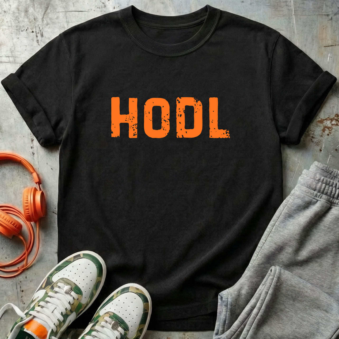 HODL Distressed Typography
