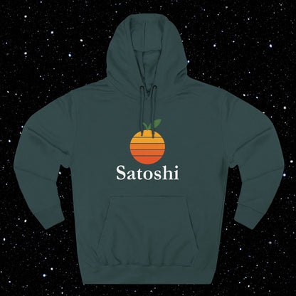 Satoshi Think Different Orange Fleece Hoodie