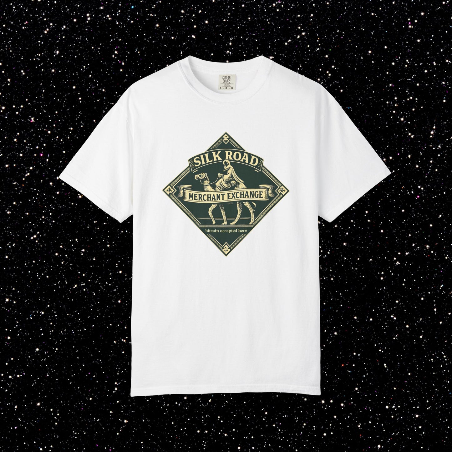 Silk Road Merchant Exchange T-Shirt | Bitcoin Accepted Here | Heritage Trade Design