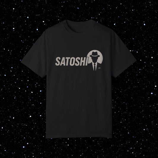Satoshi Silhouette - Comfort Colors Bitcoin Tee Shirt