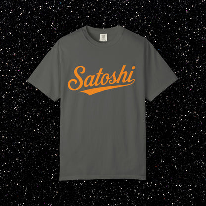 Satoshi Baseball Script Tee