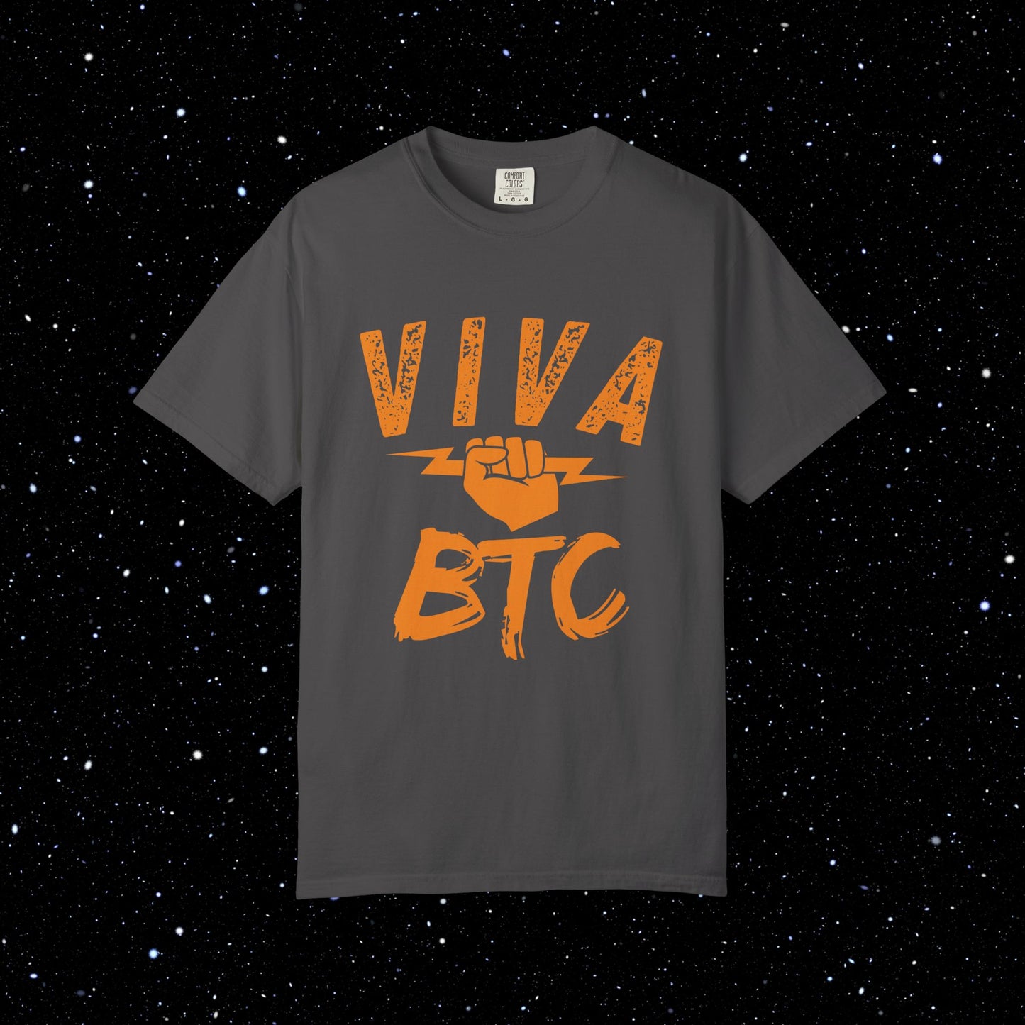 VIVA BTC Front Print Lightning Rod - Comfort Colors Bitcoin Shirt