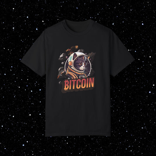 Bitcoin Catstronaut Comfort Colors Tee Shirt