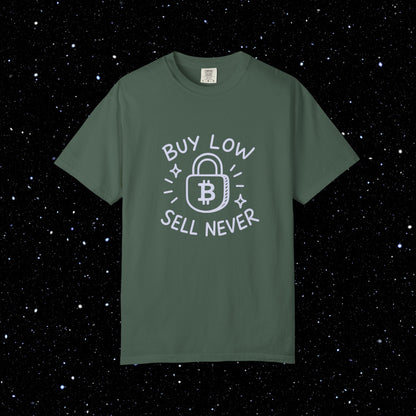 Buy Low Sell Never Bitcoin Tee