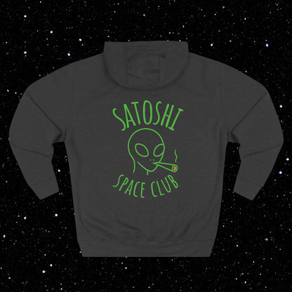 Satoshi Space Club Line Art Backprint Fleece Hoodie