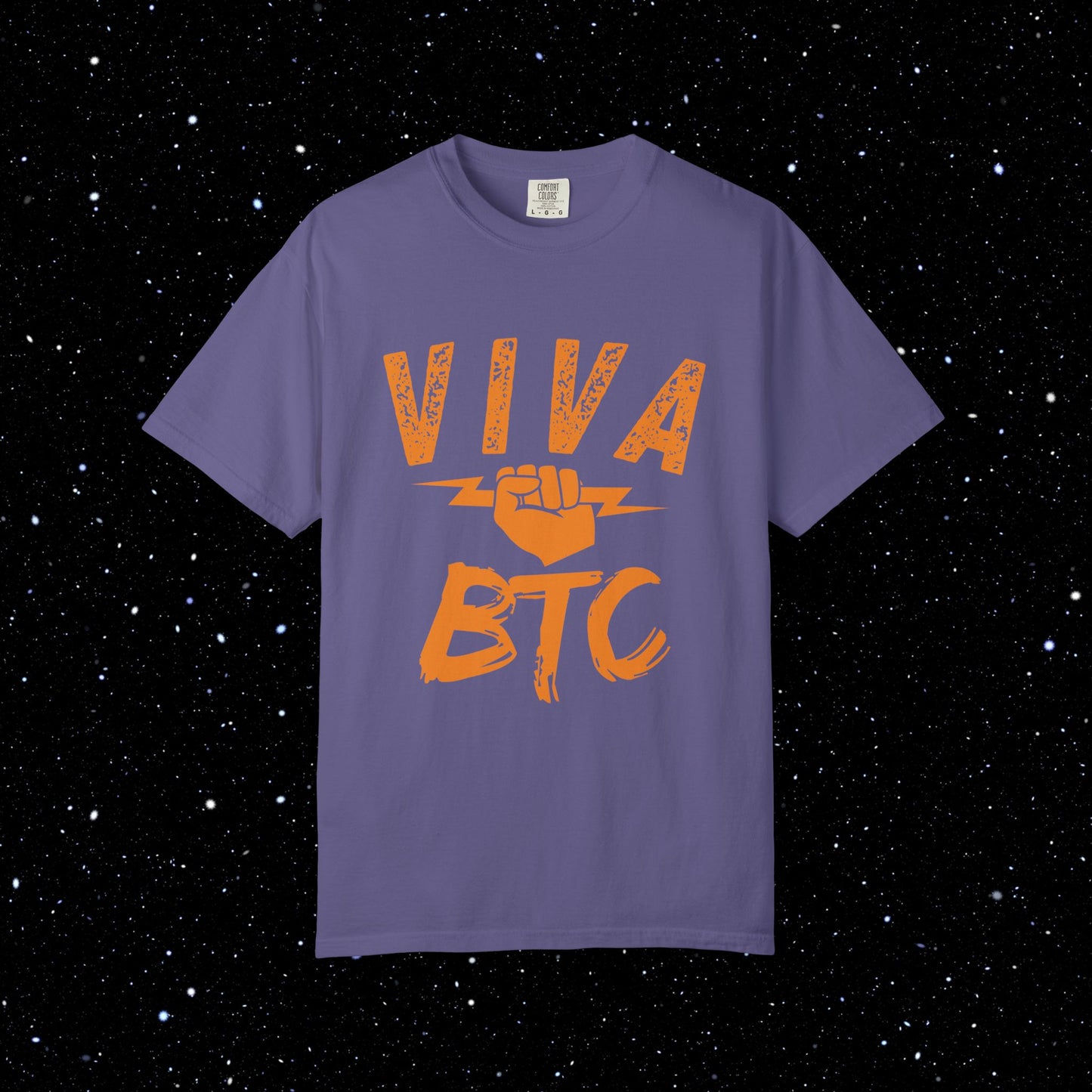 VIVA BTC Front Print Lightning Rod - Comfort Colors Bitcoin Shirt