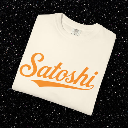 Satoshi Baseball Script Tee