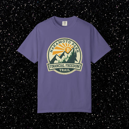 Nakamoto Park Financial Freedom Trail T-Shirt | Bitcoin Outdoor Badge Tee