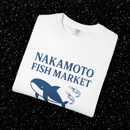 Nakamoto Fish Market T-Shirt – Onchain District Whale Tee (サトシ)