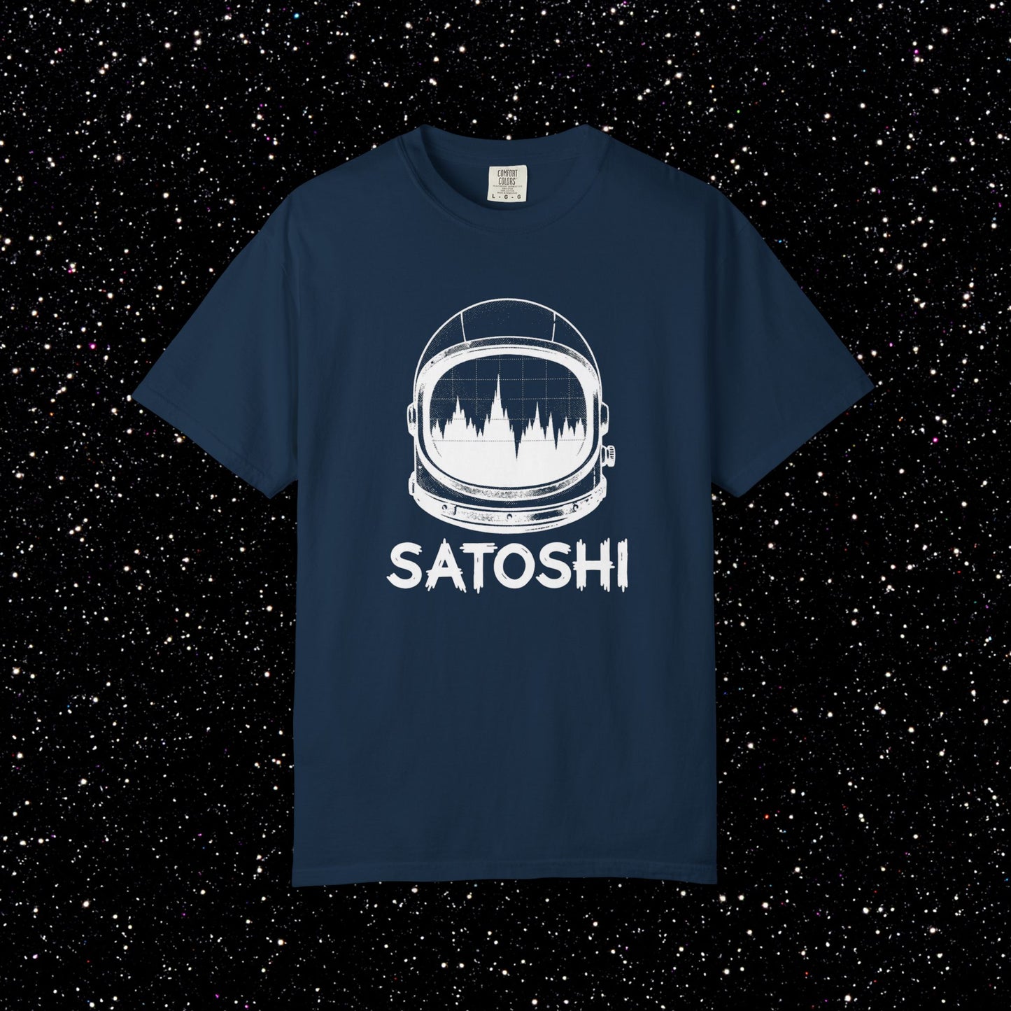 Satoshi Astronaut T-Shirt | Bitcoin Space Helmet Graphic Tee