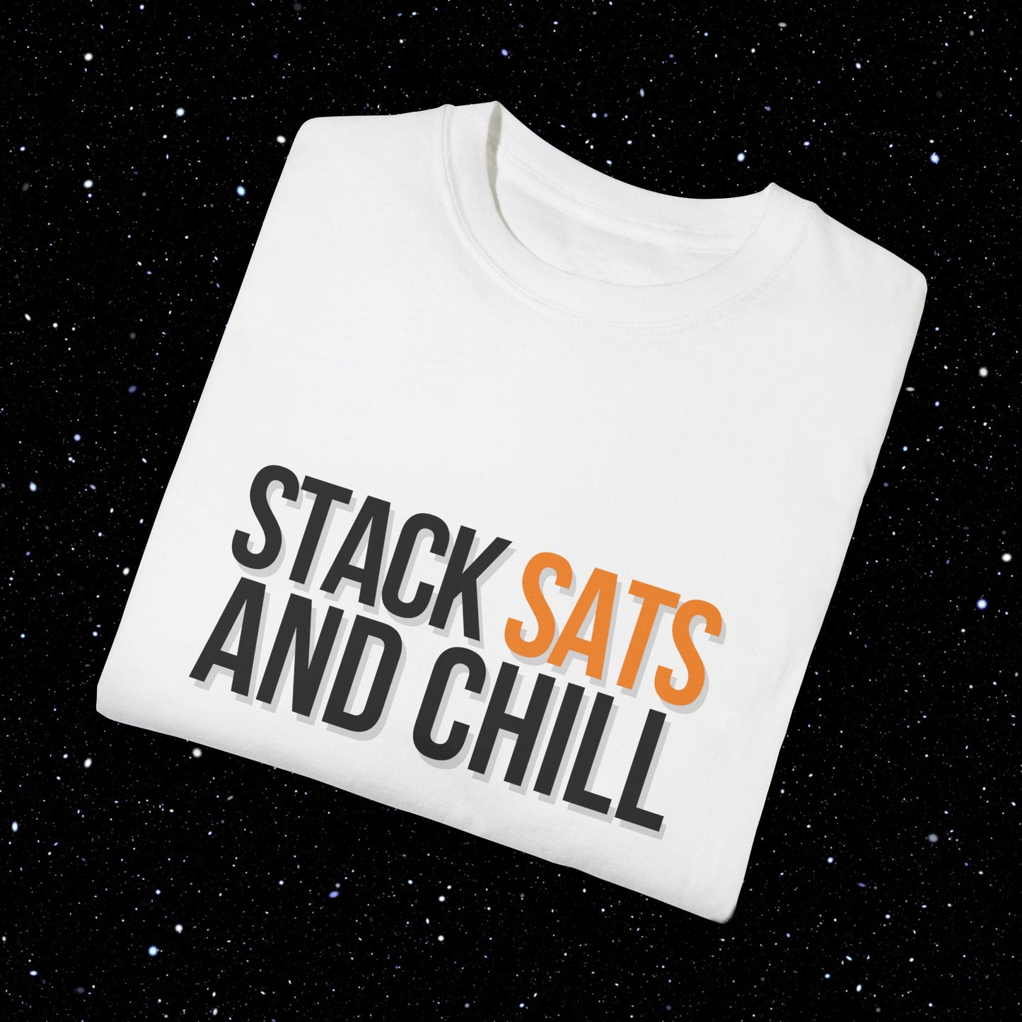 Stack Stats and Chill - Comfort Colors Bitcoin Tee